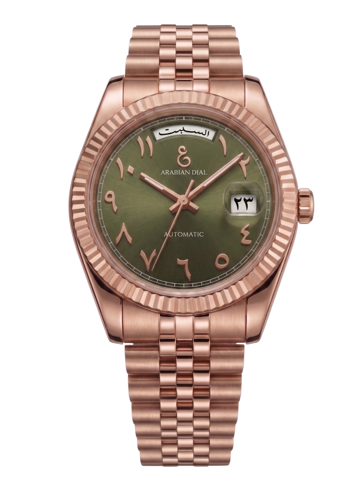 Yawm & Tareekh - Rose Gold & Olive Green
