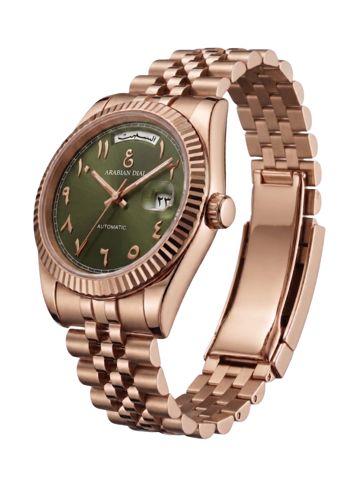 Yawm & Tareekh - Rose Gold & Olive Green
