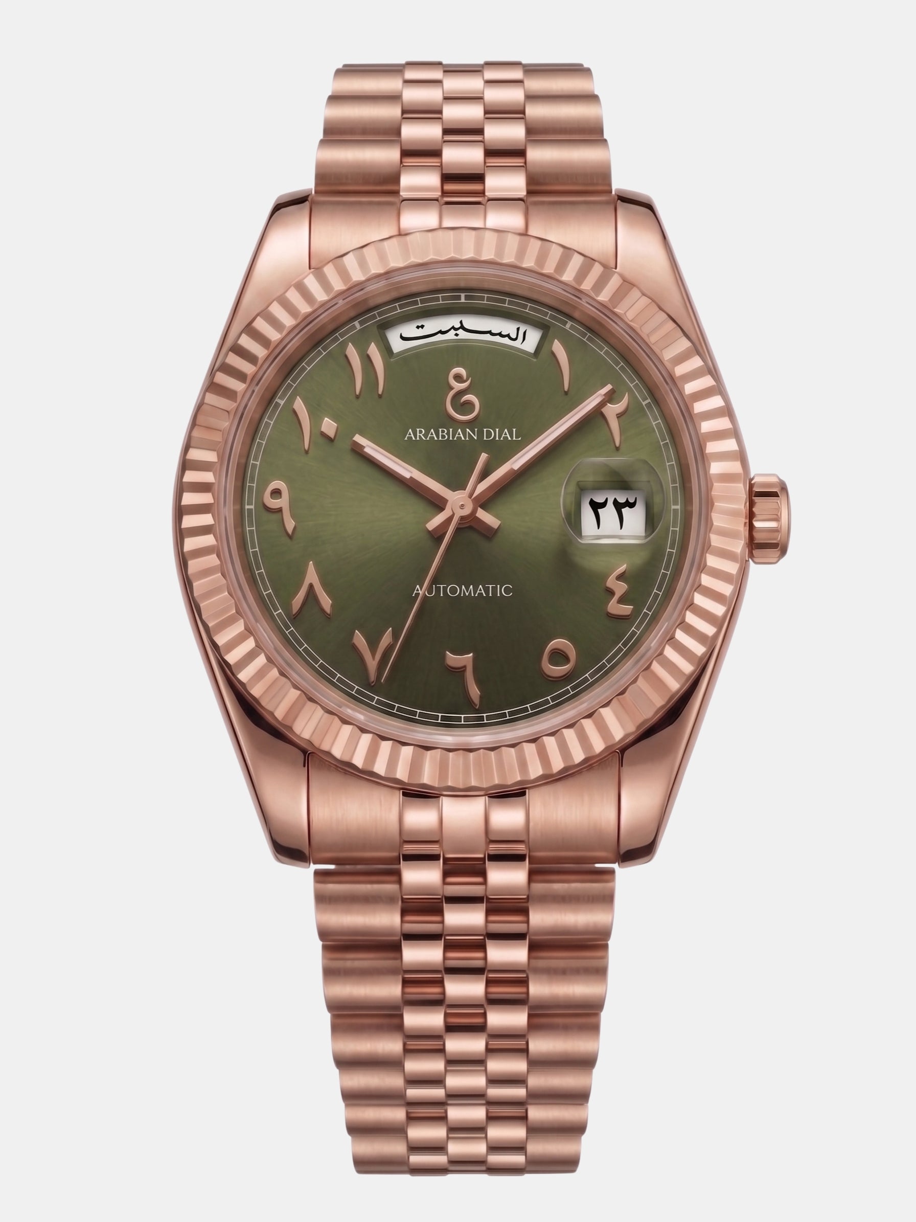 Yawm & Tareekh - Rose Gold & Olive Green