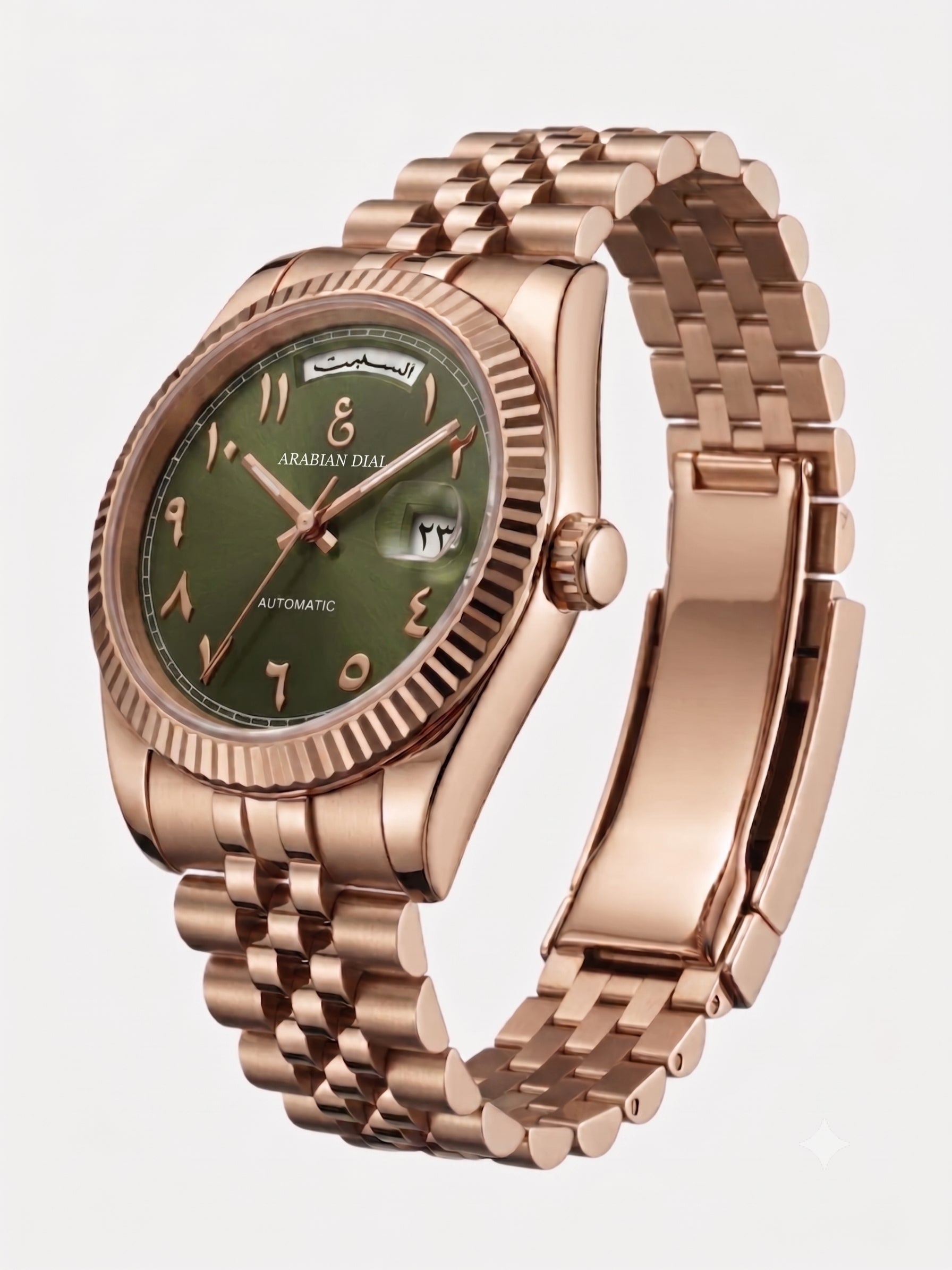 Yawm & Tareekh - Rose Gold & Olive Green